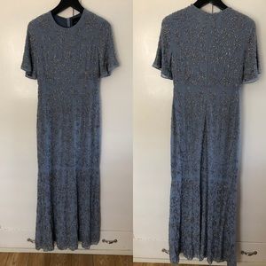 Needle & Thread beaded floor length dress